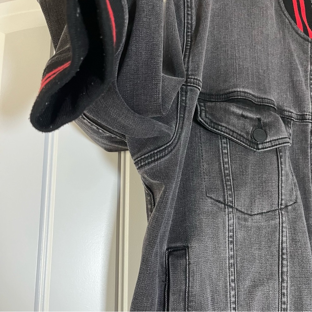 Express x Victor Oladipo Black Denim Jean Jacket Men’s XL Grunge Preppy - Picture 6 of 9